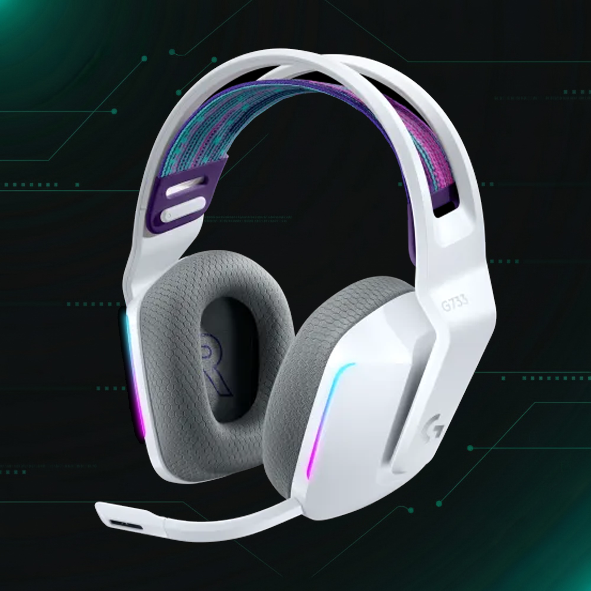 Logitech G733 Wireless RGB Gaming Headset – Open Box | سماعة الألعاب اللاسلكية لوجيتك G733 بإضاءة RGB – مفتوح الصندوق