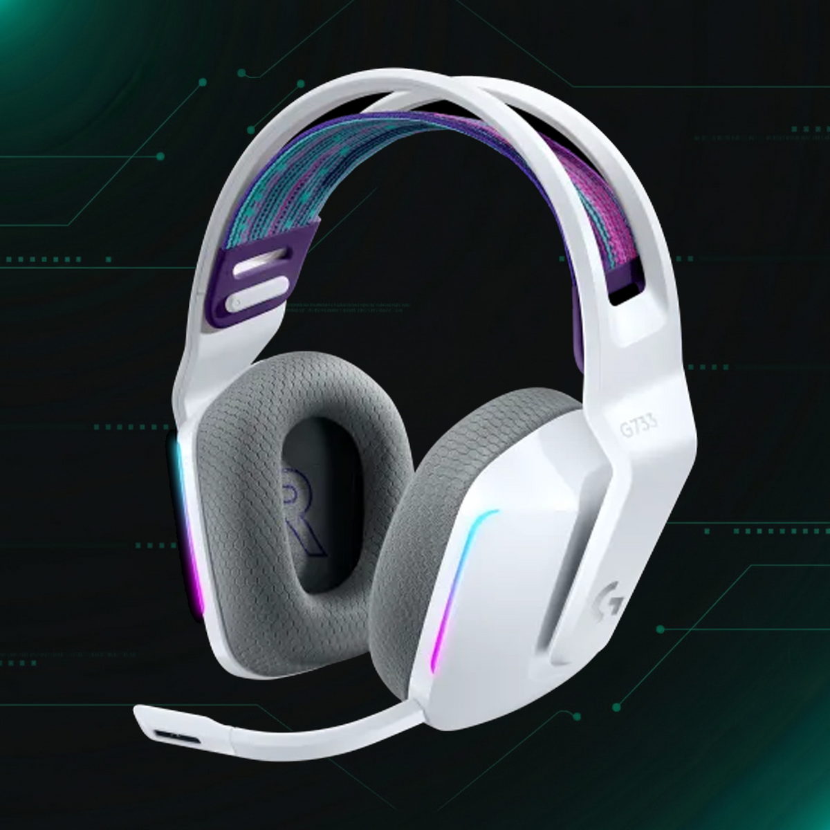 Logitech G733 Wireless RGB Gaming Headset – Open Box | سماعة الألعاب اللاسلكية لوجيتك G733 بإضاءة RGB – مفتوح الصندوق